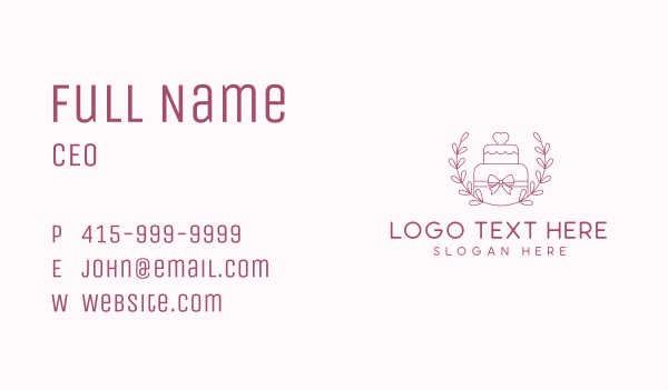 Wedding Cake Wreath Business Card Design Image Preview