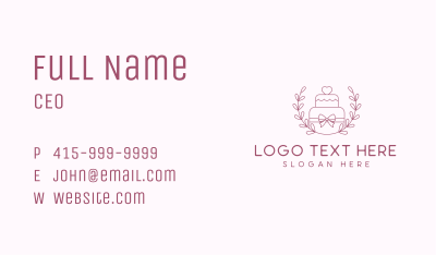 Wedding Cake Wreath Business Card Image Preview