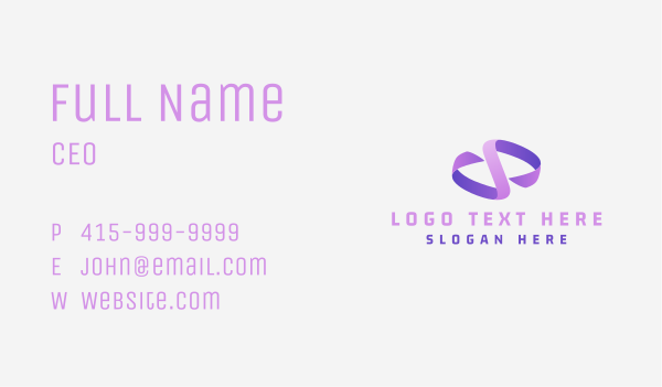 Gradient Ribbon Loop Business Card Design Image Preview
