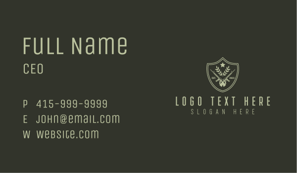 Gun Shield Security  Business Card Design Image Preview