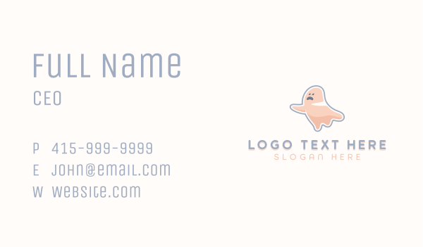 Cartoon Ghost Spooky Business Card Design Image Preview