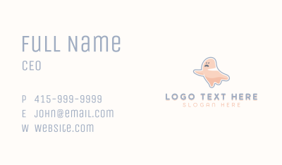 Cartoon Ghost Spooky Business Card Image Preview