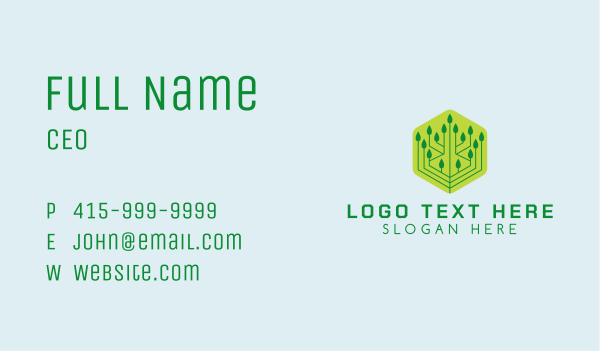 Leaf Cyber Chip Business Card Design Image Preview