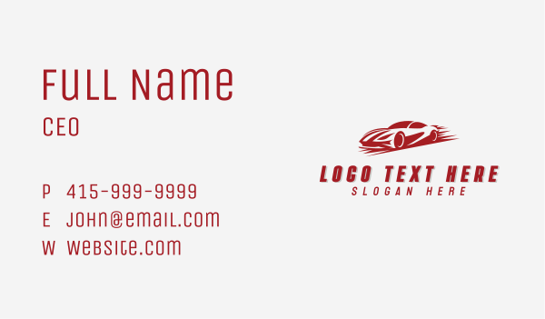 Super Car Racing Vehicle Business Card Design Image Preview