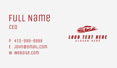 Super Car Racing Vehicle Business Card Image Preview