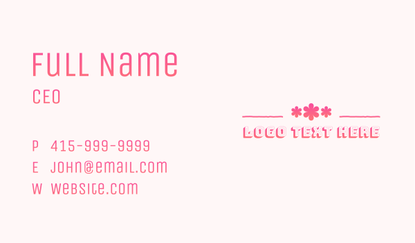 Retro Flower  Wordmark Business Card Design Image Preview