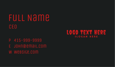 Horror Blood Wordmark  Business Card Image Preview