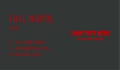Horror Blood Wordmark  Business Card Image Preview