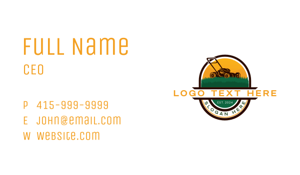 Lawn Gardening Mower Business Card Design Image Preview
