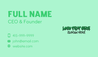 Green Graffiti Wordmark Business Card Preview