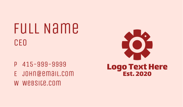 Red Camera Asterisk Business Card Design Image Preview