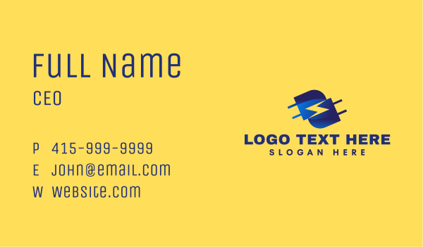 Plug Electronic Charge Business Card Design Image Preview