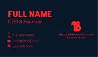 Red Hammer Letter B Business Card Design