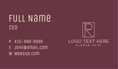 Boutique Letter R Business Card Image Preview