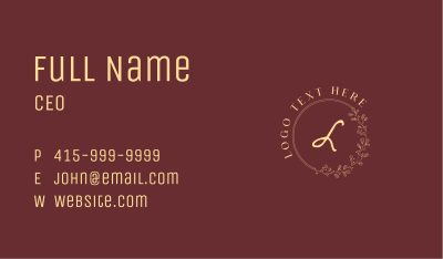 Floral Boutique Lettermark Business Card Image Preview