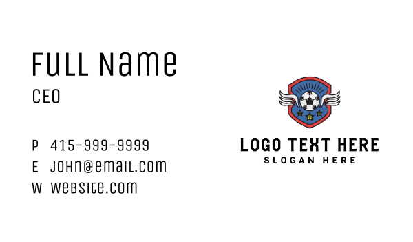 Soccer Wings Shield Business Card Design Image Preview