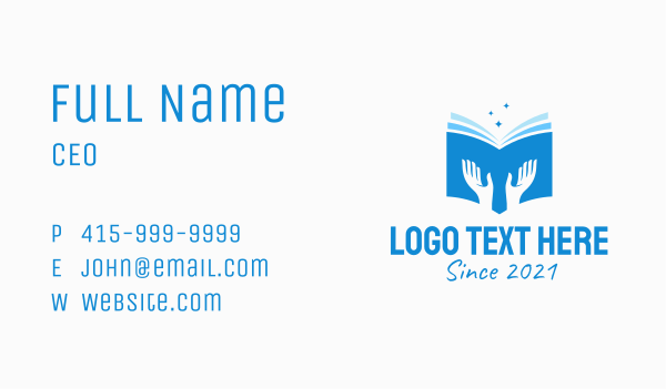 Sparkle Blue Handbook  Business Card Design Image Preview