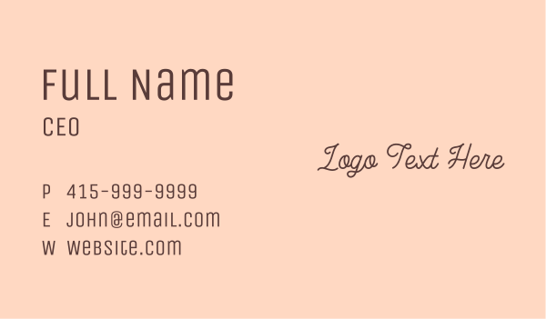 Brown Cursive Wordmark Business Card Design Image Preview