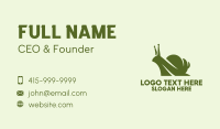 Green Silhouette Snail  Business Card Preview