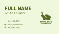 Green Silhouette Snail  Business Card Image Preview