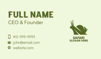 Green Silhouette Snail  Business Card Image Preview
