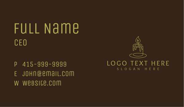 Fire Candle Wax Business Card Design Image Preview