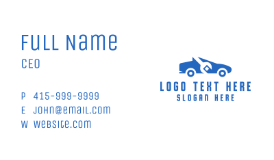 Blue Wrench Car  Business Card Image Preview