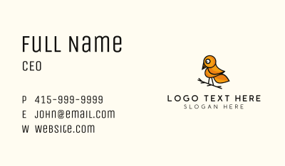 Yellow Sparrow Outline Business Card Image Preview