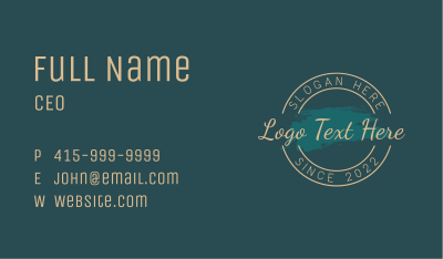 Round Elegant Watercolor Wordmark Business Card Image Preview