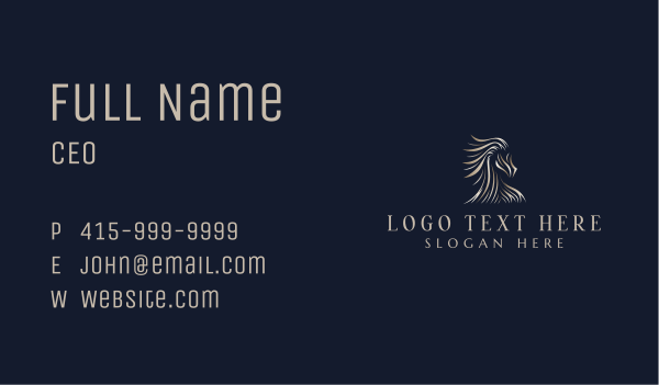 Luxury Pony Horse Business Card Design Image Preview