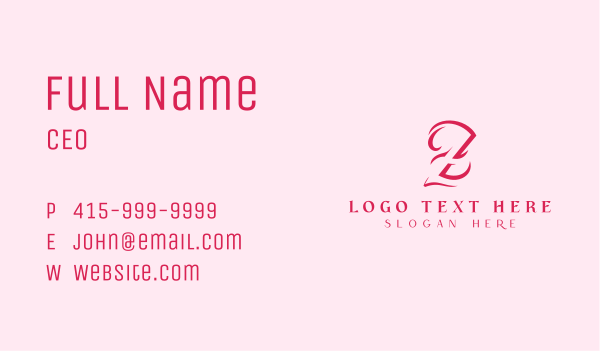 Fashion Styling Letter Z Business Card Design Image Preview