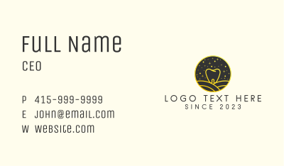 Night Dental Emblem  Business Card Image Preview