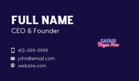 Retro Neon Wordmark Business Card Image Preview