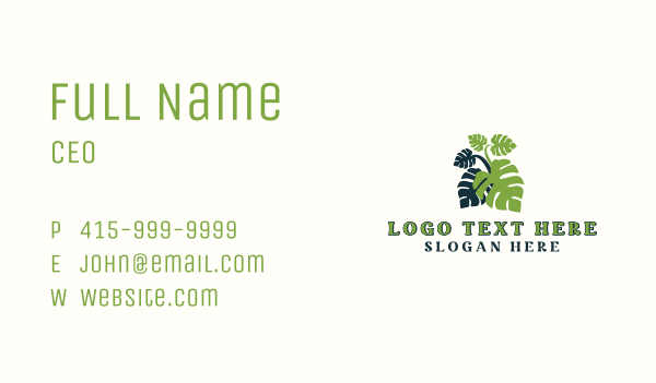 Giant Monstera Plant Business Card Design Image Preview