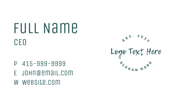 Fancy Brush Wordmark Business Card Design