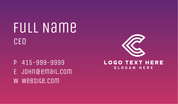 Stroke Letter C Business Card Design Image Preview
