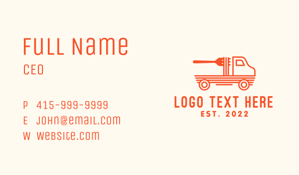 Pasta Food Truck  Business Card Design Image Preview