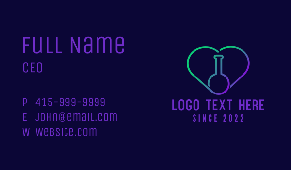 Tube Heart Flask Business Card Design Image Preview