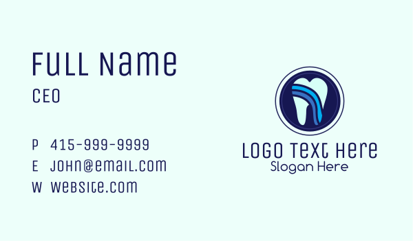 Circle Tooth Dental Business Card Design Image Preview