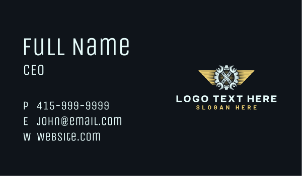 Wrench Auto Mechanic Business Card Design Image Preview