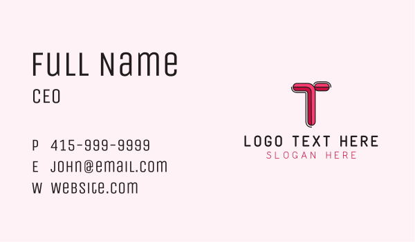 Red Letter T Business Card Design Image Preview