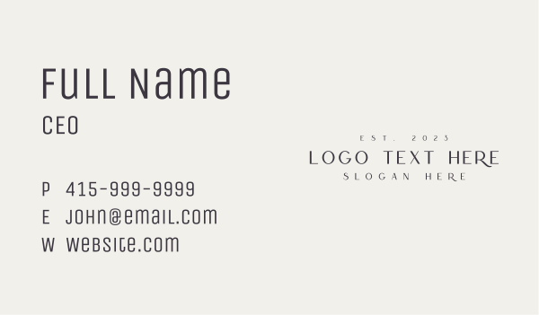Elegant Corporate Wordmark Business Card Design Image Preview