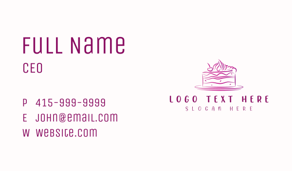 Sweet Cake Bakery Business Card Design Image Preview