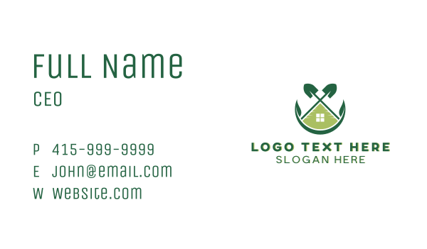 Garden Shovel Landscaping Business Card Design Image Preview