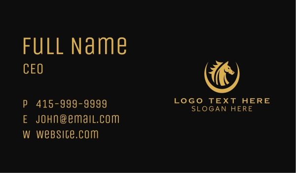 Crescent Horse Head Business Card Design Image Preview