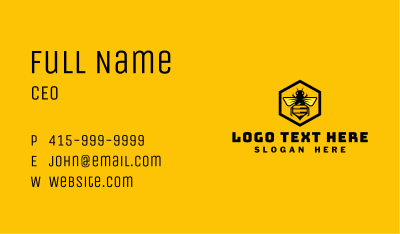 Hexagon Honey Bee Business Card Image Preview