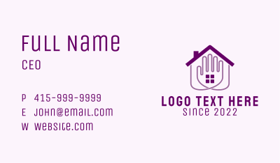 Purple Hand Real Estate  Business Card Image Preview