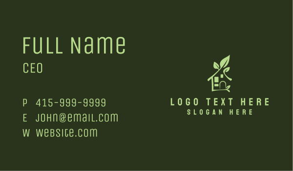 House Branch Leaf Business Card Design Image Preview