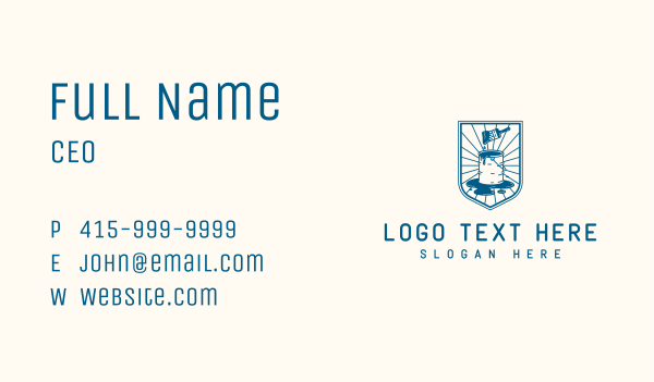 Paint Brush Bucket Shield Business Card Design Image Preview