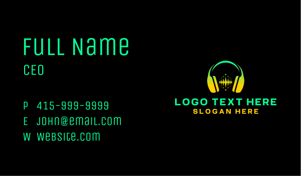 Music Audio Headphones Business Card Design Image Preview